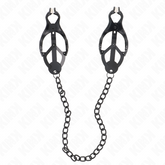 KINK - JAPANESE CLOVER METAL CLAMPS WITH BLACK CHAIN 30 CM